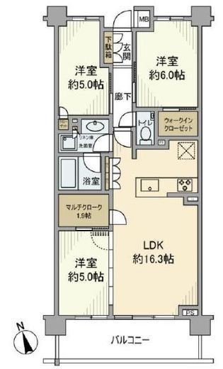 グランリビオ浜田山 4階 間取り図
