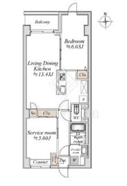 プライムガーデン赤塚 308 間取り図