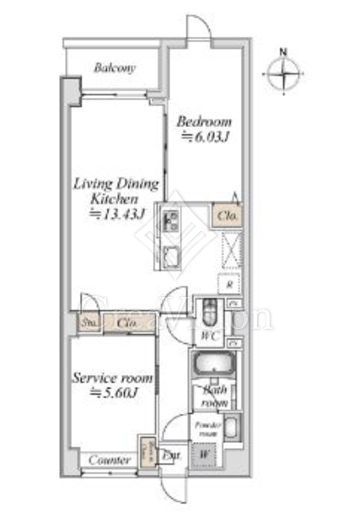 プライムガーデン赤塚 104 間取り図