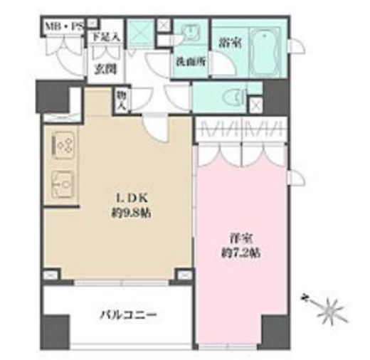 パークハウス渋谷山手 9階 間取り図