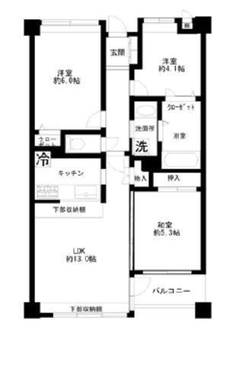 ドメス山下町ベイタワー 10階 間取り図