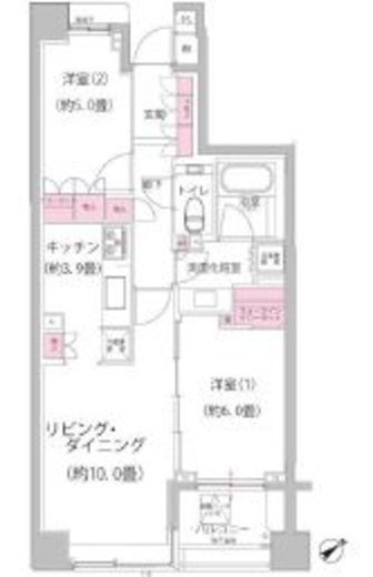 パークハウス目黒東山 2階 間取り図