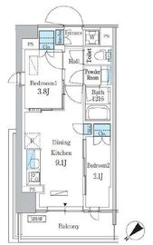 パークアクシス品川南大井パークフロント 705 間取り図