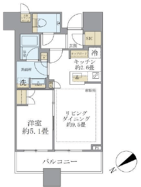 ブリリアタワーズ目黒 16階 間取り図