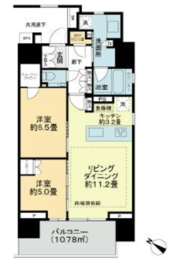 プラウド中目黒 2階 間取り図