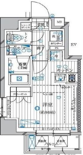 レガリス高田馬場Ⅱ 301 間取り図