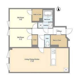 エフローレプルミエ武蔵小山 202 間取り図
