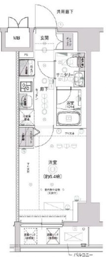 クレストタップ新横浜 1008 間取り図