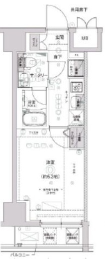 クレストタップ新横浜 1013 間取り図