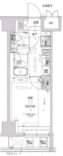 クレストタップ新横浜 1016 間取り図