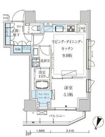 パークアクシス赤坂見附 1205 間取り図