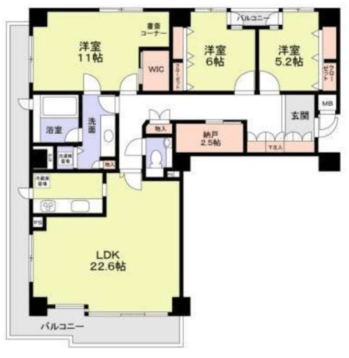 パークハウス上野毛 2階 間取り図