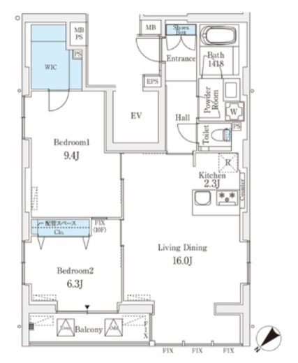 ロイジェント銀座 1001 間取り図