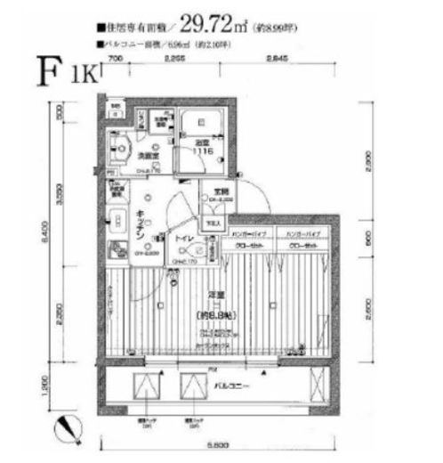 パレステュディオ中目黒 2階 間取り図
