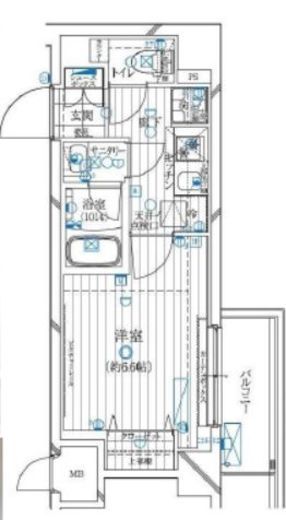 レガリス溝の口 411 間取り図