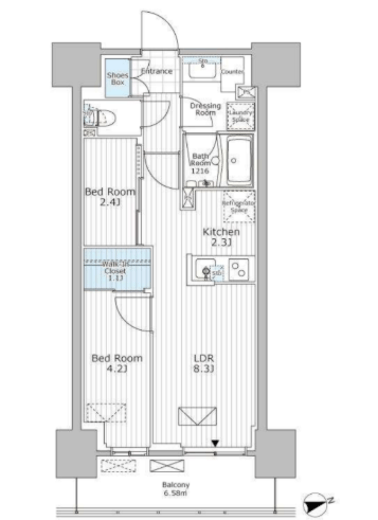 パークアクシス市川 305 間取り図