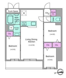 ドゥーエ日暮里Ⅲ 304 間取り図