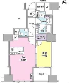 クレヴィア原宿 1階 間取り図