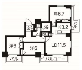 クリオ南小岩 9階 間取り図