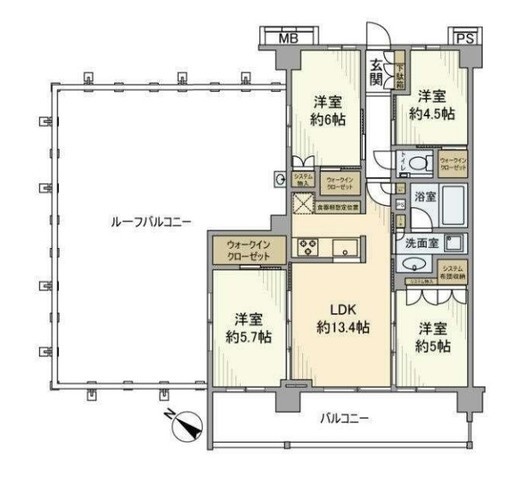 エクセレントシティ青葉台ザ・スカイ 5階 間取り図