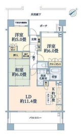プラウド横浜岡野公園 6階 間取り図