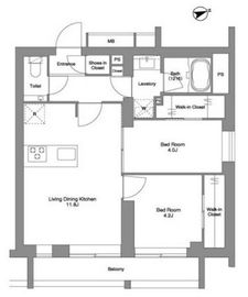 ORME COURT YOTSUYA 304 間取り図