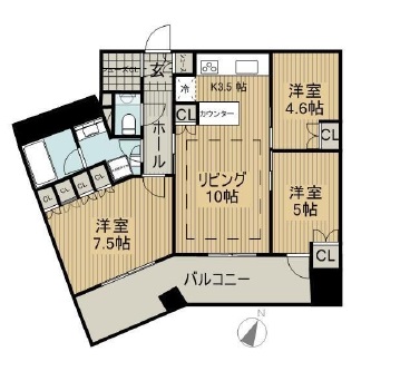 スカイズタワー＆ガーデン 34階 間取り図