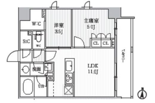 シーズンフラッツ菊川 803 間取り図