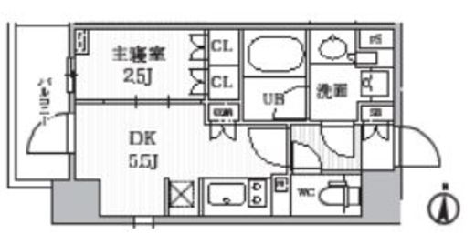 シーズンフラッツ菊川 305 間取り図