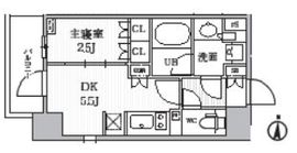 シーズンフラッツ菊川 605 間取り図