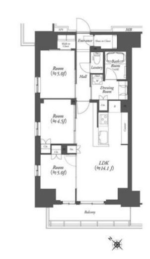 WORVE横浜伊勢佐木町 501 間取り図