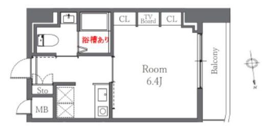 Totsu Residence Shiba (東通レジデンス芝) 404 間取り図