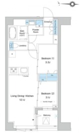 プレディアコート清澄白河 204 間取り図