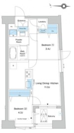 プレディアコート清澄白河 701 間取り図