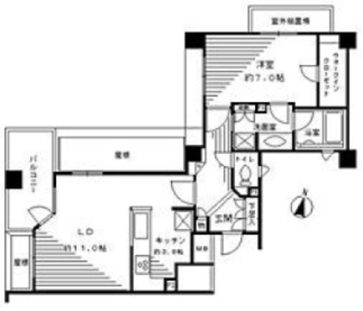 グランフォート用賀 4階 間取り図