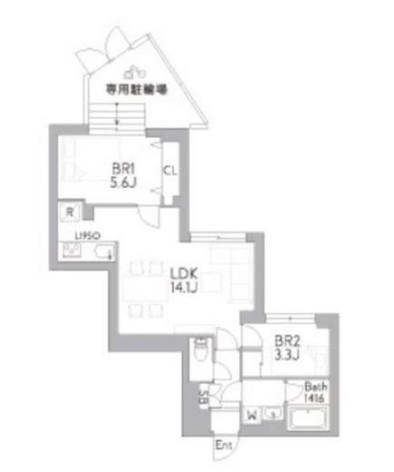 グランデュオ経堂18 (GranDuo Kyodo18) 102 間取り図