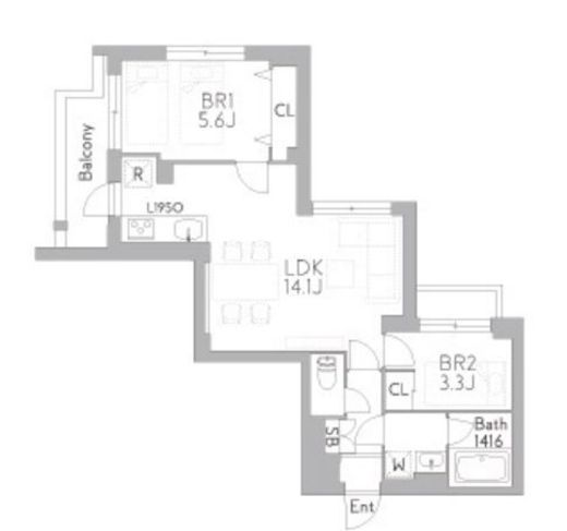 グランデュオ経堂18 (GranDuo Kyodo18) 302 間取り図