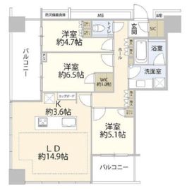WORLD TOWER RESIDENCE 16階 間取り図