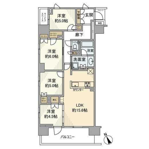 プラウドシティ方南町 3階 間取り図