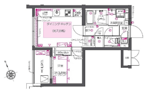 ZOOM西早稲田 4階 間取り図