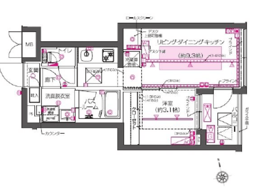 ZOOM西早稲田 4階 間取り図