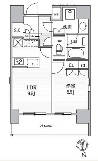 シーズンフラッツ上野稲荷町 1203 間取り図