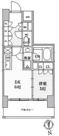 シーズンフラッツ上野稲荷町 402 間取り図