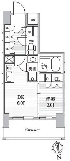 シーズンフラッツ上野稲荷町 702 間取り図