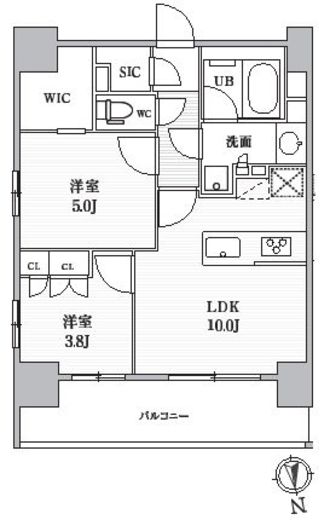 シーズンフラッツ上野稲荷町 301 間取り図