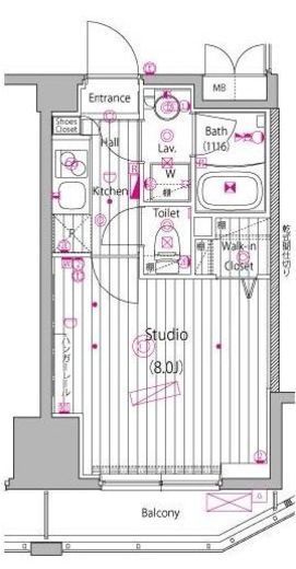 ガーラ・ステーション横濱関内 8階 間取り図