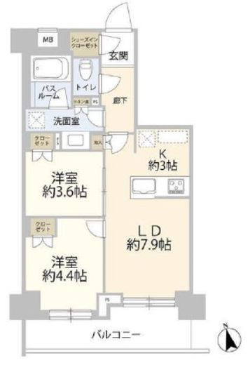 オープンレジデンシア横浜西谷 6階 間取り図