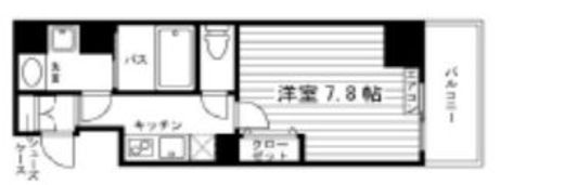 レジディア国立Ⅱ 3階 間取り図