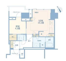 プラウドタワー芝浦 17階 間取り図