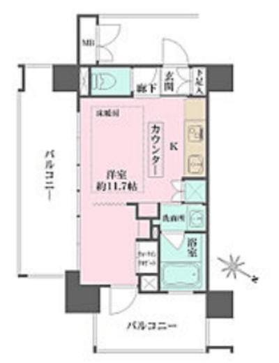 グラサージュ横濱リヴィエール 10階 間取り図